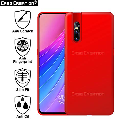 Image of Case Creation Luxurious OG Series for Vivo V15 Pro Case Cover,Anti-Dirty Slim Case Frosted Matte Cute Candy TPU Raised Bezel (Splash of Color) Back Cover for Vivo V15 Pro -Wine Red