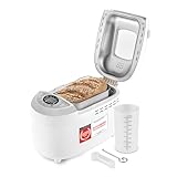 TZS First Austria - Máquina para hacer pan & 12 programas automáticos 850W - Panificadora eléctrica de 700-1250g - Con ventanilla, temporizador, accesorios y función de mantenimiento caliente - Blanco