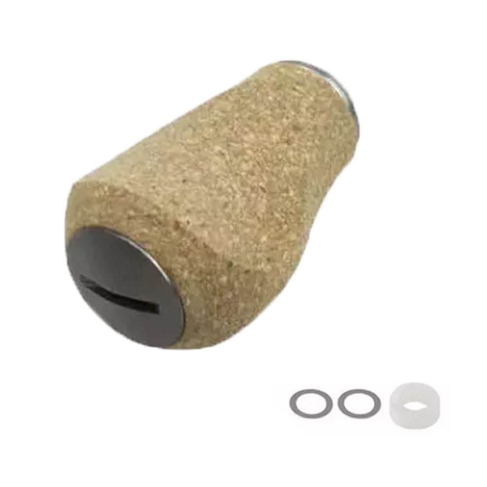 UCCKEYI Reel Handle Knob Compatible with Abu Shimano Daiwa Soft Rubber Cork Wood Spinning Baitcasting