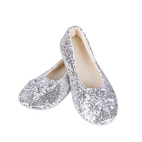Surblue Women‘s Ballerina Bing Metallic Shine Warm Indoor House Cozy Sequin Slippers/Shoes2