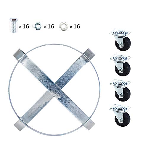 Tuffiom Heavy Duty Drum Dolly, 1000 Lbs. 55 Gallon Barrel Cart, Non-Tipping, Steel, 4 Swivel Casters, Wheeled Hand Truck For Drum Handling Industrial Use (1) #TOP6