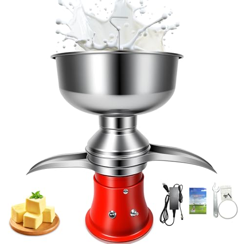 Milk Cream Centrifugal Separator Machine, Electric Stainless Steel Dairy Cream Separator For Goats Raw Milk, High Efficiency Extractor For Home Farm Use
