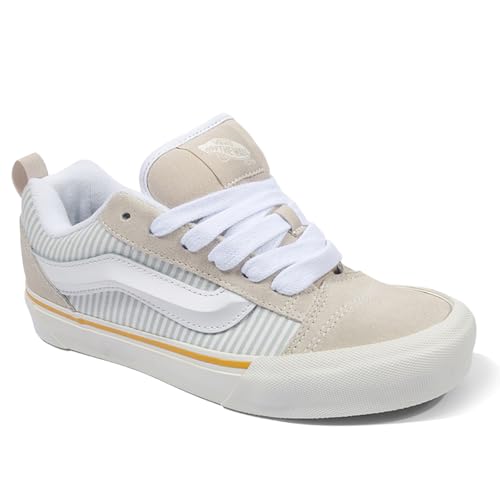 Image of Vans Unisex Knu Skool Sneaker, Stripes Oatmeal, 7 US Men
