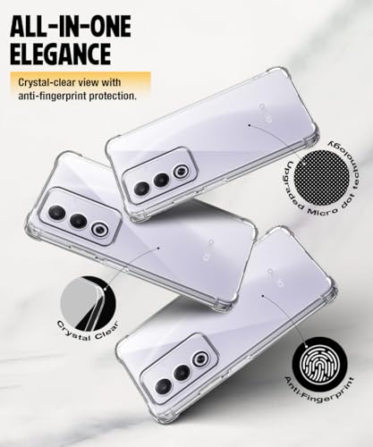 Image of WOW IMAGINE Clear Back Cover Case for Oppo A3 Pro 5G | Oppo K12x 5G | Shockproof Soft TPU Case | Cushioned Edges for Ultimate Protection Back Cover Case - Transparent