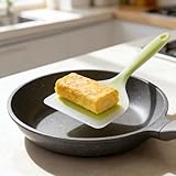 10 Inches Green Silicone Spatula for Nonstick Cookware Flat Wide Pancake Turner Heat Resistant Kitchen Flipper Omelet Pizza Crepe Tool (Pack of 1)
