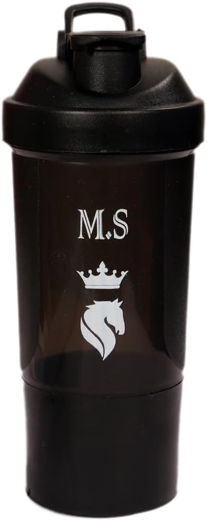 MB Tools & Dia Gym Shaker Bottle - Protein Shaker with 2 Storage Compartments for Workout - Ideal for Gym Protein Shake (500 ML, Red)