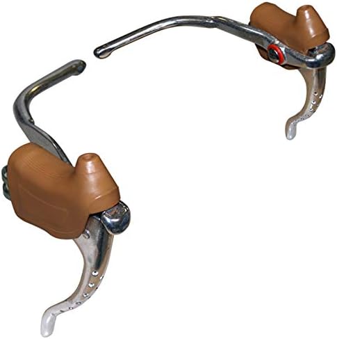 Set of Double Brake Lever and Brown Lever Hoods Cycle Vintage Fixie SINGLESPEED 22MM Alloy Type WEINMANN MAFAC