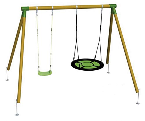 | MASGAMES | Columpio de madera DOBLE PLUS | con asiento plano...