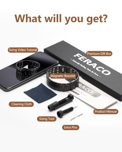 Image of Feraco Copper Magnetic Bracelets for Men,Pure Copper Jewelry Gift