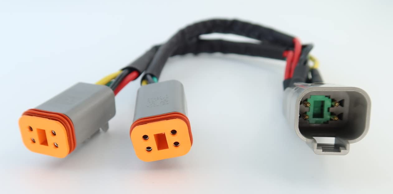 DT - Cable divisor de enchufe de 4 vías, 1 macho a 2 hembra DT de 4 pines 1-2 SplitterCable de 1 pie/30 cm