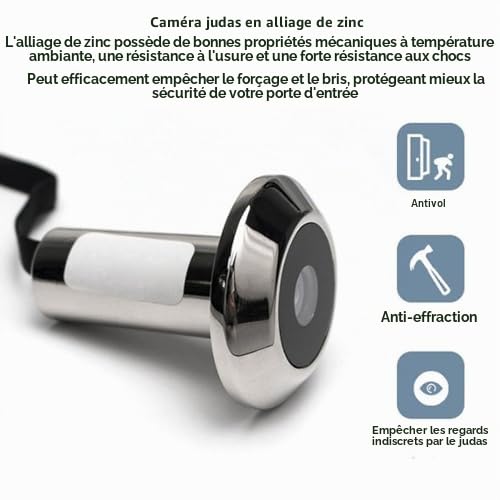 Judas de Porte Numérique, Caméra Judas de Porte, écran TFT LCD HD 2,4 Pouces, Caméra 0,3 MP, Judas Grand Angle de 95 Degrés, Judas de Porte pour Maison et Appartement