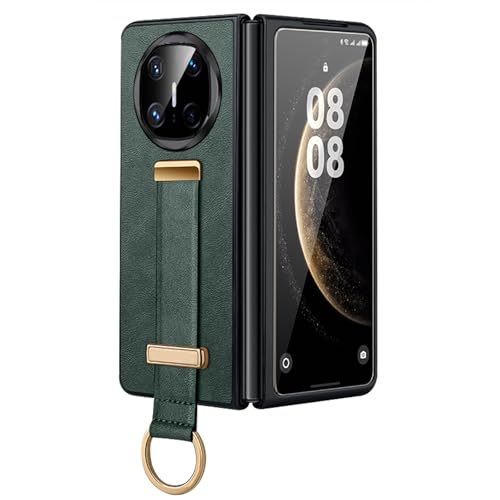 Étui en cuir Huawei Mate X6 de protection chic et fin style rétro vert