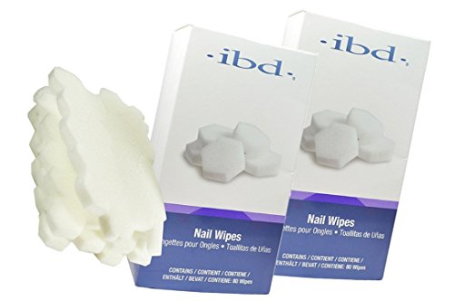 ibd Gel Acrylic Nail Wipes Lint Free 80ct (Way To Dust Off And Cleanse Any Artificial Nail Product) - Pack 2 boxes