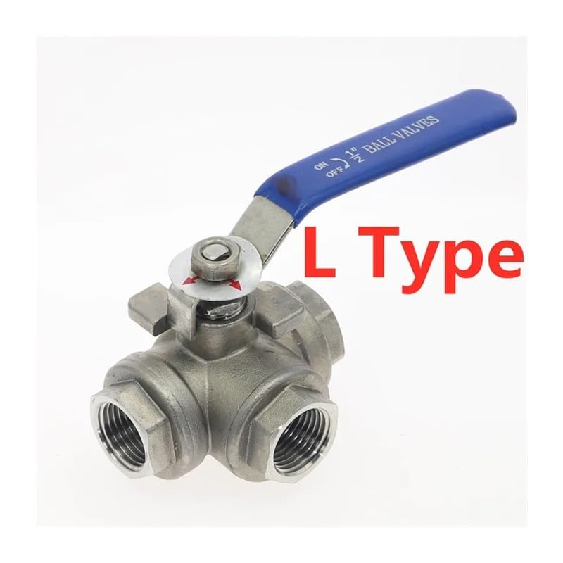 Trójdrożny zawór kulowy ze stali nierdzewnej 304, typ L, T, gwint żeński 1/4", 3/8", 1/2", 3/4", 1", DN8, DN10, DN15, DN20, DN25(L typ, DN20)