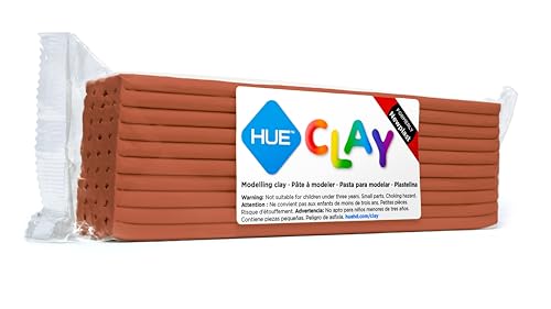 HUE Clay (ex-Newplast) 500g, Terre cuite – pâte à modeler de texture ferme, réutilisable, non séchante, à base d’huile – Pour animation en Stop Motion,...