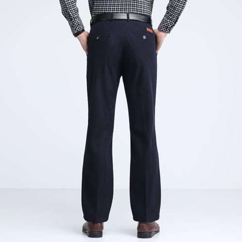 Xiaojmake Mens High Waist Pleated Front Corduroy Pants Casual Relaxed Fit Straight Leg Work Pant Lightweight Fall Dress Pants2