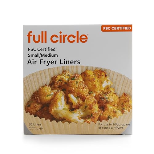 Full Circle Air Fryer Liners Small/Medium – 50 count - Fits Squar...