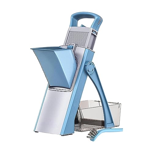 Image of ATORSE Vegetable Chopper Adjustable Slices Potatoes Slicer for Cheese Potato Garlic Blue