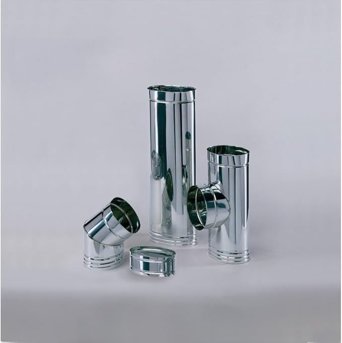 ODM Thermobrico - Tubo de doble pared de acero inoxidable aislado para conductos de humo 1 m - Diferentes tamaños - (Ø100/150)