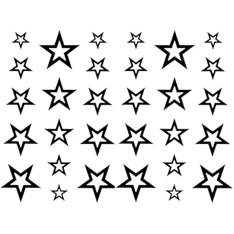 Oottati Small Cute Temporary Tattoo Hand Stars (Set of 2) Cover