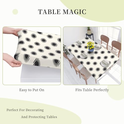 Nappe extensible 122 cm facile à nettoyer et imperméable blanche - 8