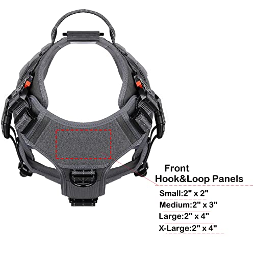 ICEFANG Tactical Dog Harness,Large Size, 2X Metal Buckle,Working Dog MOLLE Vest with Handle,No Pulling Front Leash Clip,Hook and Loop Panel