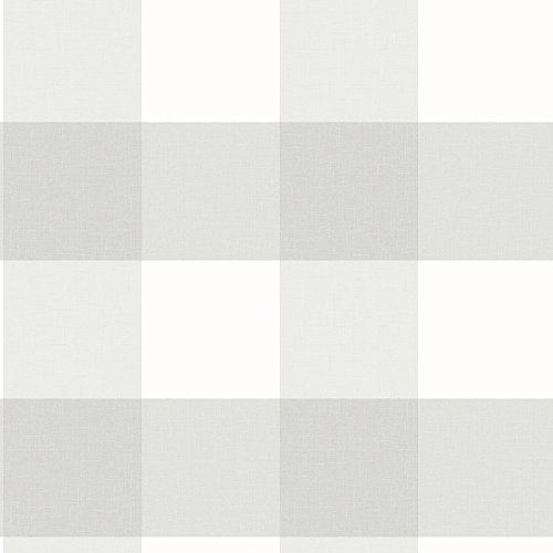 Chesapeake Grey Chesapeake 3115-12531 Amos Gingham Wallpaper, Light Grey