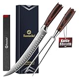 Sunnecko Butcher Knife,Razor Sharp Breaking Knife for Meat Cutting,High Carbon German Steel Carving Knives...