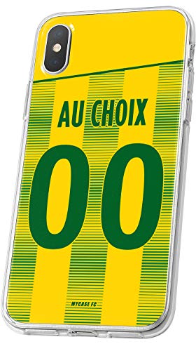 MYCASEFC Coque Nantes iPhone X Foot Personnalisable Silicone nom et numéro