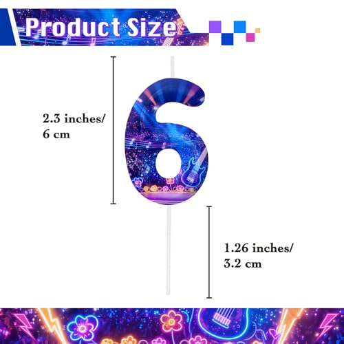 Image of Blue Number 6 Birthday Candles, Cartoon Themed Cake Toppers for Boys Girls Cake Decorations, Birthday Decorations Party Supplies, Number Candles for Party Decor