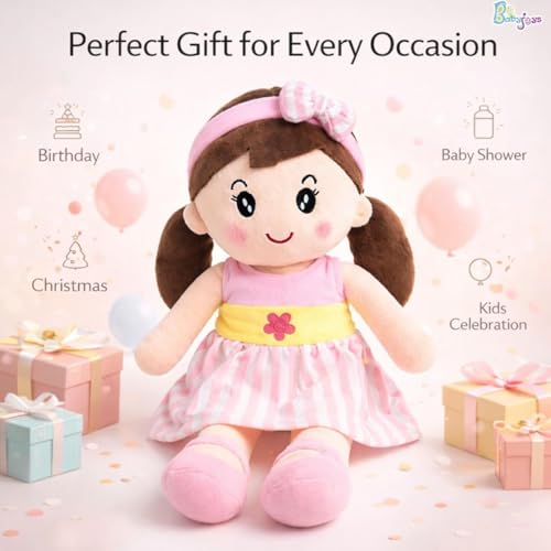 Image of Baby Joys Extra Large Cute Soft Baby Doll 80 CM for Kids | Plush Stuffed Toy for Girls & Boys | Super Soft Cuddly Hug Doll | Washable Plush Toy Doll (Pink)
