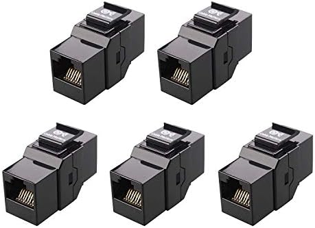 Cable Matters UL Listed 5-Pack RJ45 Keystone Jack Coupler Gender Changer in Black