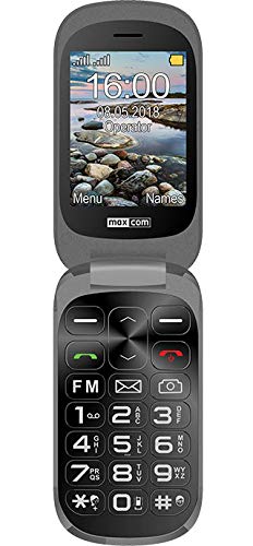 Maxcom Mm825 Negro Móvil Senior Tipo Concha 2.8'' / 1.77'' Doble Pantalla Cámara Dual SIM SOS-radio Fm Ranura Microsd