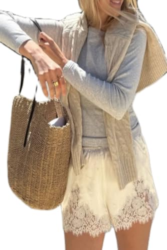 KMBANGI Women Lace Trim Satin Shorts Elastic Waist Lace Patchwork Silk French Knickers Coquette Pj Shorts Slip Bottoms3