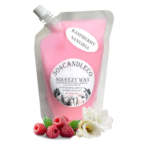 304CandleCo Large Squeeze Soy Wax Melt - 50 SCENTS! - Highly Fragrant &amp; Hand-Crafted - Easy Mix &amp; Match - American Made - Perfect for Wax Warmers (8oz, Raspberry Sangria)