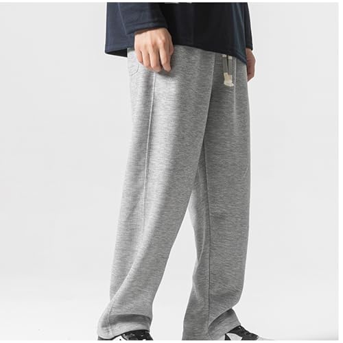 Men's Soft Cozy Sweatpants Casual Lounge Pajama Yoga Pants Open Bottom Straight Leg Solid Sweat Pants with Pockets4