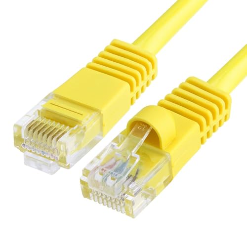 Cmple - Cat5e Ethernet Cable 1.5 ft, 350 MHz UTP Cat 5e Ethernet Patch Cord, 1Gbps Network LAN Cables, RJ45 Connectors, Compatible with Laptop, Modem, Router - Yellow