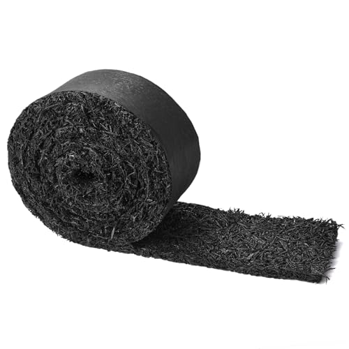 Recycled Rubber Mulch for Landscaping, Mulch Mat Roll Permanent Walkway Pathway for Outdoor Black-140"L ×5.5" W-1 Pack (1)