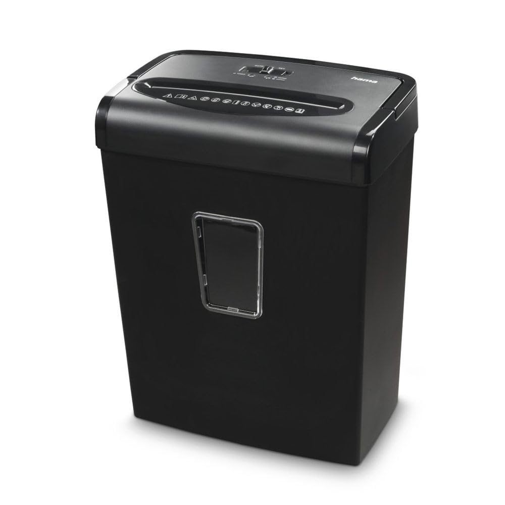 Hama Distruggidocumenti professionale Home Office (taglio a particelle, trituratore, elettrico, 8 fogli di carta, trituratore in plastica, cestino da 20 litri, livello di sicurezza 5 GDPR)