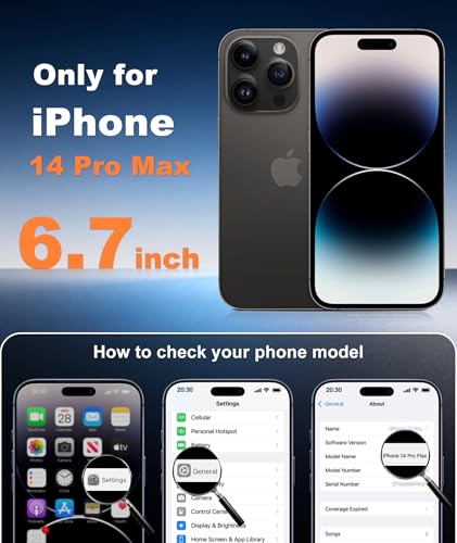 Image of FNTCASE for iPhone 14 Pro-Max Case: Translucent Black Slim Cases Compatible with MagSafe, Full Camera Protection & Tempered Glass Protector, 14FT Military Grade Drop Tested, Matte Skin-Friendly Cover