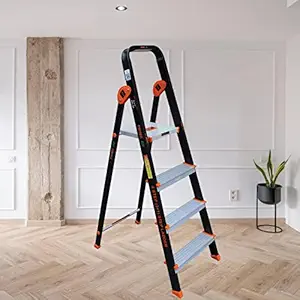 Prime Eco 4Steps (3+1) Foldable Aluminium Ladder with Serrated Steps and Heavy-Duty Platform