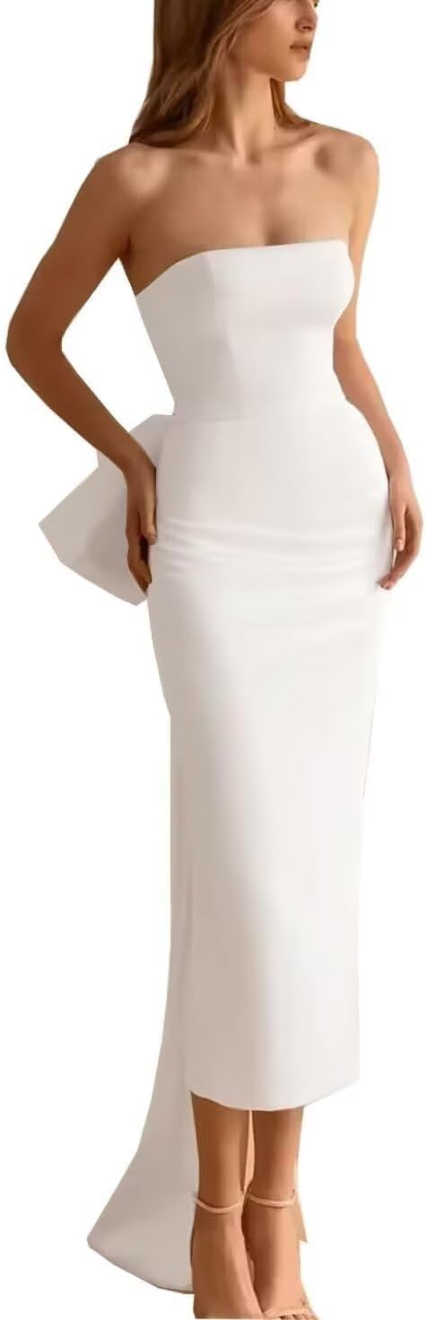 Women's Mermaid Satin Wedding Dress for Bride Off The Shoulder Long Wedding Gown for Women