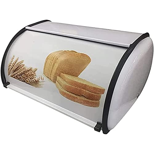 OLOTU Sealed Metal Bread Box - Roll Top Bread Bin for Kitchen Counter, Versatile Bread Holder with Ample Storage Capacity