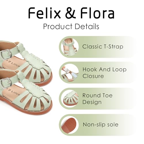 Image of Felix & Flora Toddler Girls Sandals Soft Rubber Princess Flat Shoes Flower Girl Shoes