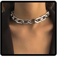 Punk Thick Chain Necklace Cuban Link Chain Hip-Hop Choker Necklaces Jewelry for Women Girls