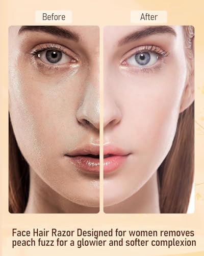 Image of 2-in-1 Eyebrow Trimmer for Women - Facial Hair Remover Machine For Women - Face,Upper Lips,Cheek, Chin and Nose Hair Remover, USB RECHARGEABLE Epilator With Ring Light