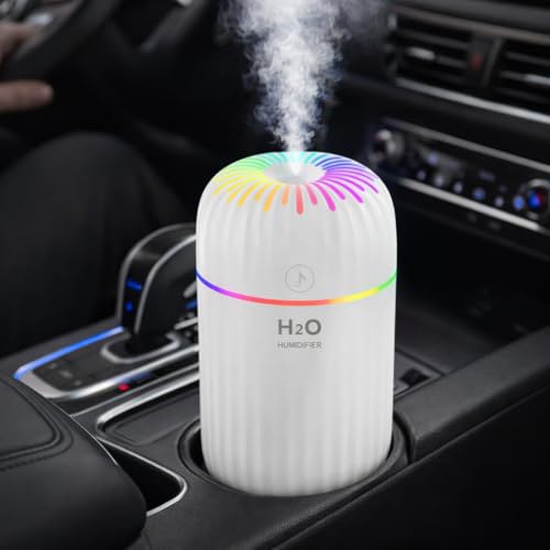 Image of H2O Rainbow Style Scent Oil Diffuser Humidifier with Colorful LED Light | USB Mini Air Humidifier & Aromatherapy Diffuser for Bedroom, Office & Car