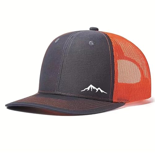 Image of Mountains Trucker Hat Snapback For Men Adjustable Mesh Outdoor Baseball Cap