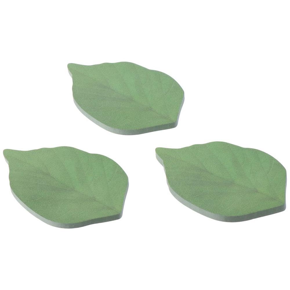 Risedot 10Pcs Green Leaf-Shaped Sticky Notes, Removable Self-Stick Notes Pads, Writing Memo Pads for Office Home (500 Sheets) - Image 3