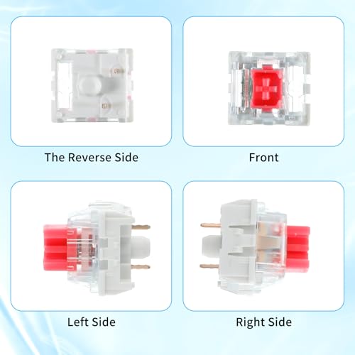 Image of Mechanical Keyboard Switches, 50 Pcs 3 PIN Red Keyboard Clickers for 3D Prints Dustproof Clicky Switches Replacement for Most Gaming Keyboards